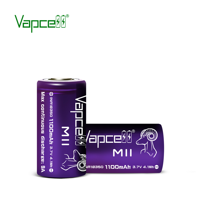 2 Pin Vapcell 18350 1100mAh-10A