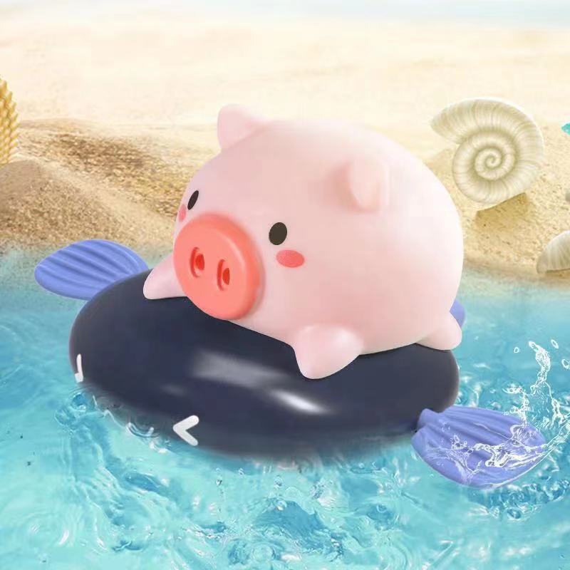 Swimming Plaything Cartoon Water Toy BabyToy Windup Pig Kids Beach