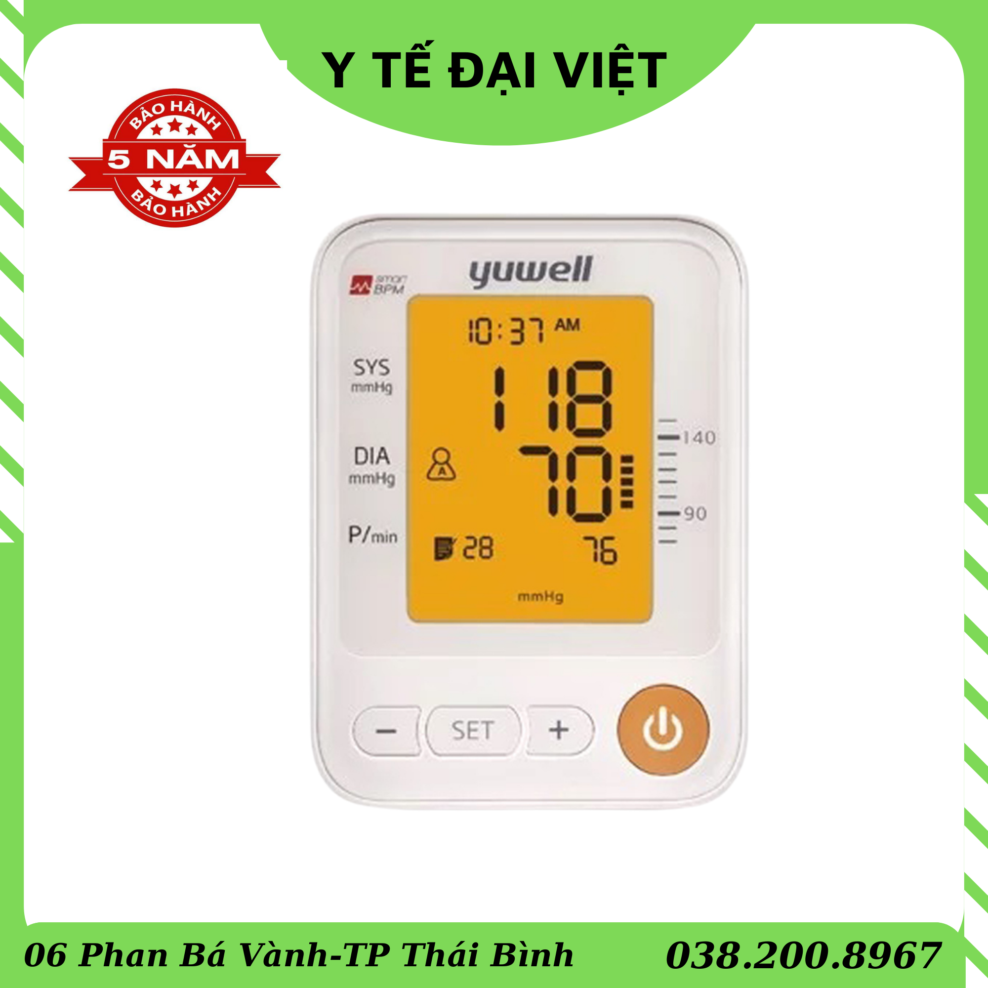 Máy đo huyết áp Yuwell 650D có giọng nói Tiếng Việt bảo hành chính hãng 5