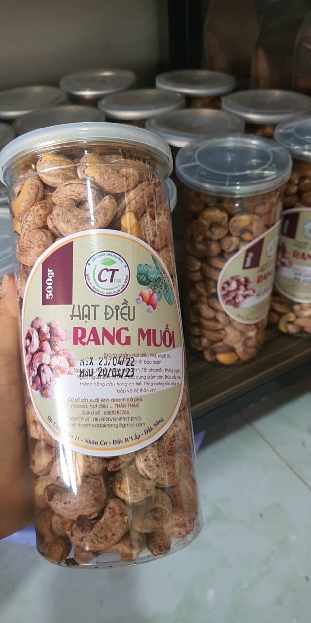 Hạt Điều Rang Muối Bình Phước Nguyên Vỏ Lụa Hộp 500gr