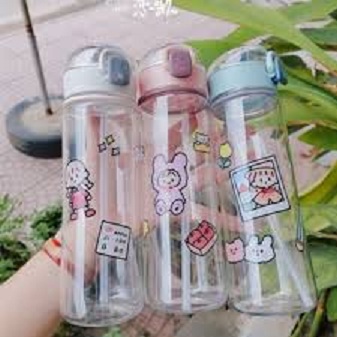 Bình Đựng Nước in hình con thú dễ thương 500ml