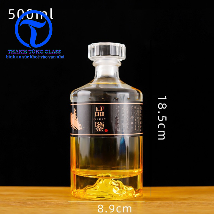 Vỏ Chai đựng rươu Thủy Tinh nhật  500ML