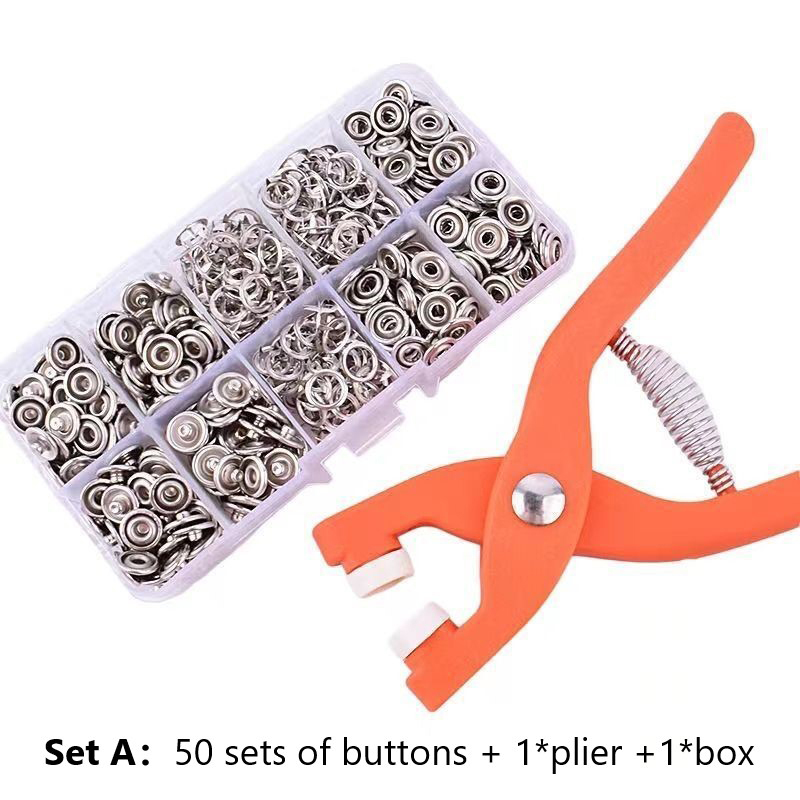 【Exclusive Online Deals】 Sets Snap Fasteners Kit Tool Metal Snap Buttons Rings with Fastener Pliers Press.