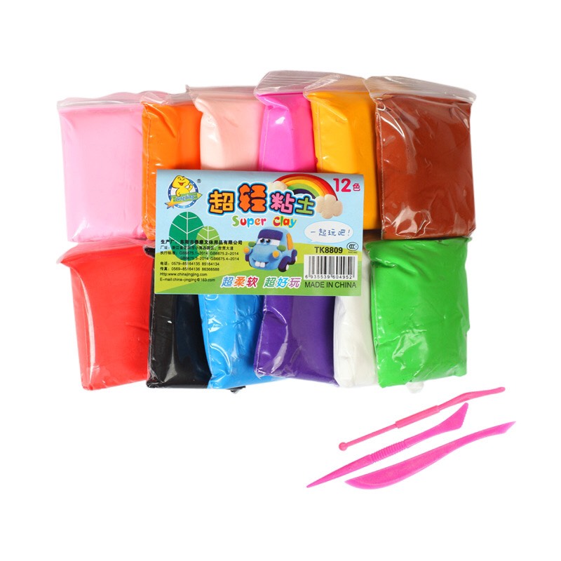 Đất sét Soft Clay tự khô siêu nhẹ tạo hình thủ công màu sắc Neon - gói 12/24/36 màu