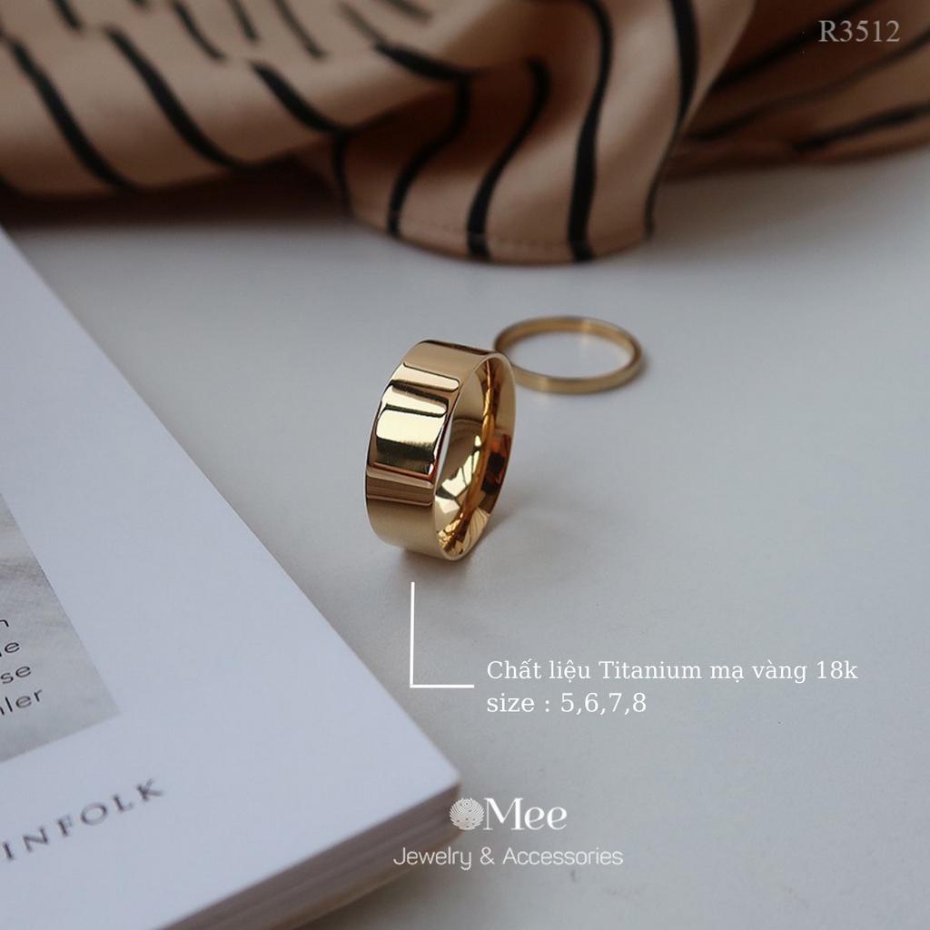 - nhẫn nữ mee nhẫn unisex trơn bản lớn - r3513