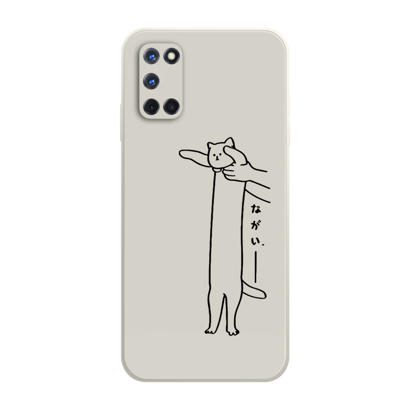 Ốp Lưng OPPO A92 A92s Ốp Lưng Phim hoạt hình dễ thương Mèo lười biếng Vỏ silicone lỏng Đổ xô Vỏ bảo vệ điện thoại case