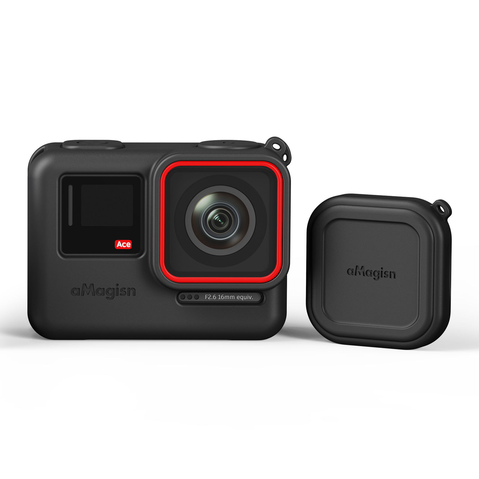 Cho insta360ace Pro/Ace vỏ silicon + nắp đậy ống kính camera thể thao Phụ kiện bảo vệ điện thoại