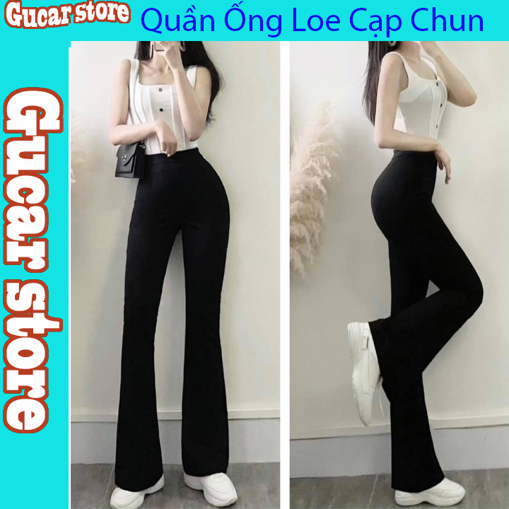 Quần Ống Loe Cạp Chun Dáng Xinh - Quần Ống Loe - Quần Tây Ống Loe Chất Vải Umi Mềm Mịn Chuẩn Form-Gucar Store Độc Đẹp Vải Dày Mịn Thoáng Mát Thiết Kế Thời Trang Kiểu Dáng Năng Động