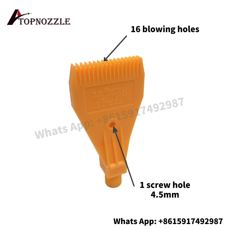 TOPNOZZLE Air Compressed Windjet Nozzle for Cooling, Drying and Removing with 1/4" Female Stainless Steel 304 Connector, Industrial Washing Nozzle