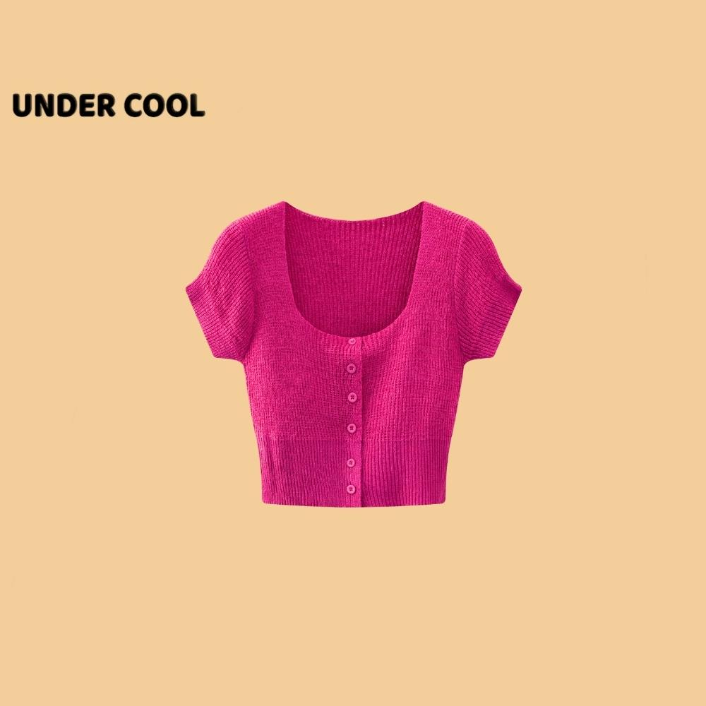 Áo cardigan croptop len tăm undercool cộc tay cài cúc