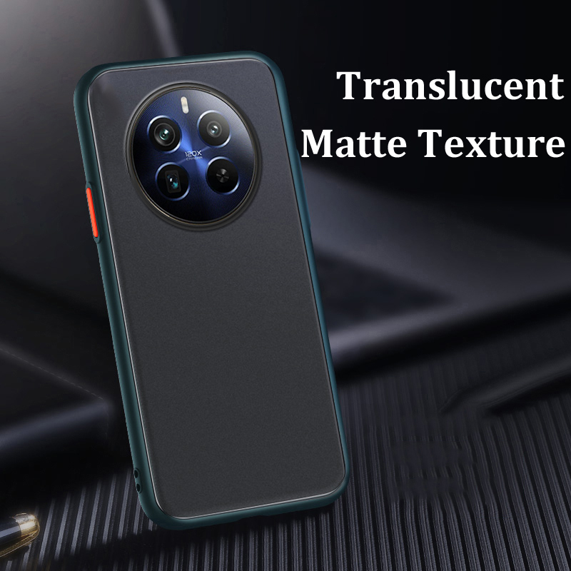 For Realme 13 4G Case Shockproof Scrub Matte Transparent Soft edge Silicone Frame Hard Clear For Realme 13 Back cover Phone Cases.