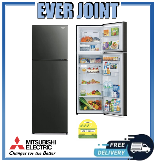 Mitsubishi MR-FC34EX-MB-P [288L] 2 Door Top Freezer Fridge