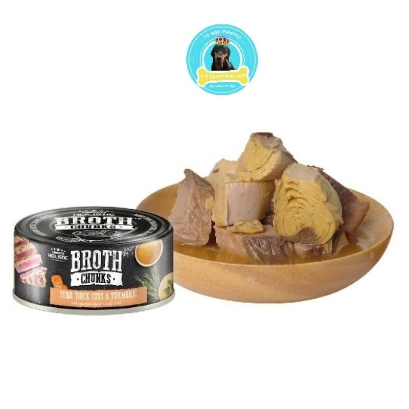 [HSD07,08/2025] ABSOLUTE HOLISTICS BROTH CHUNKS THỊT HỘP HẦM CHO CHÓ MÈO 80G