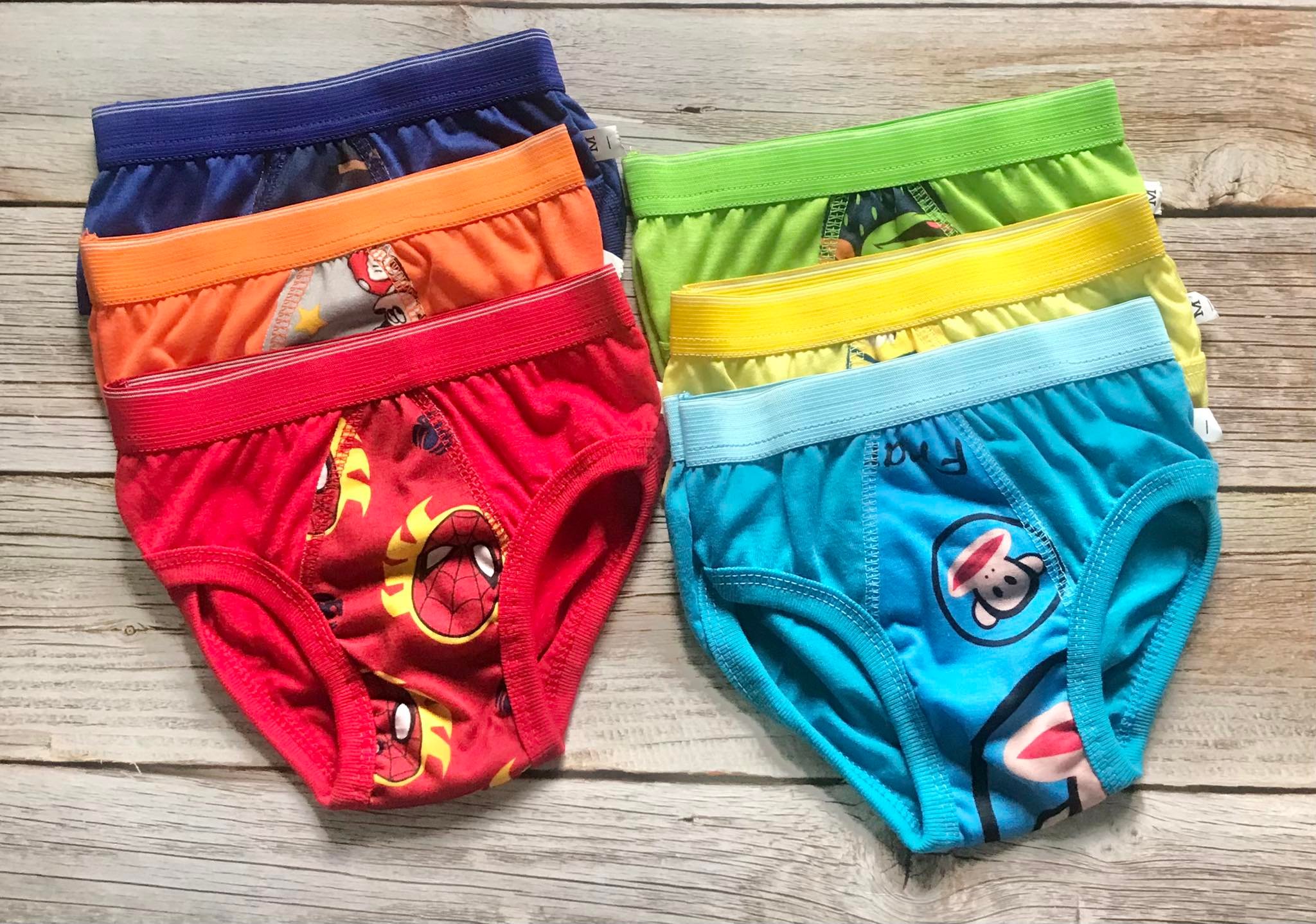 Kids Brief Colored with Cartoon Character Designs Size ranges from 1 yr