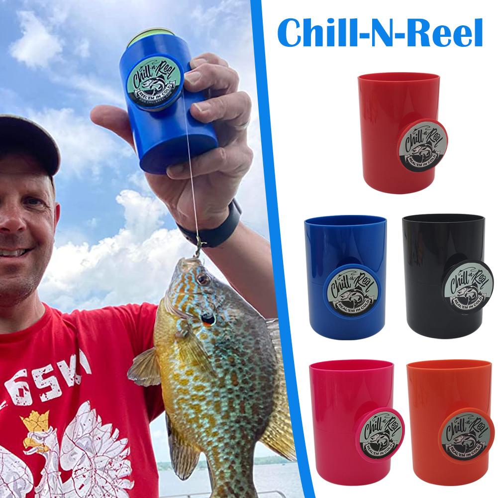 Chill-N-Reel Fishing Can Cooler with Hand Line Reel