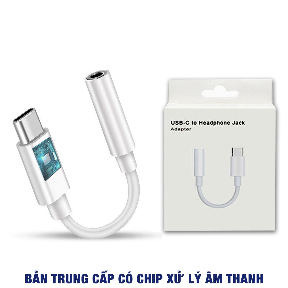 Cáp chuyển đổi tai nghe Type-C sang 3.5mm - Đầu chuyển đổi cổng tai nghe từ Type-C sang 3.5 - Jack Chuyển Đổi Tai Nghe 3.5mm Sang Type-C