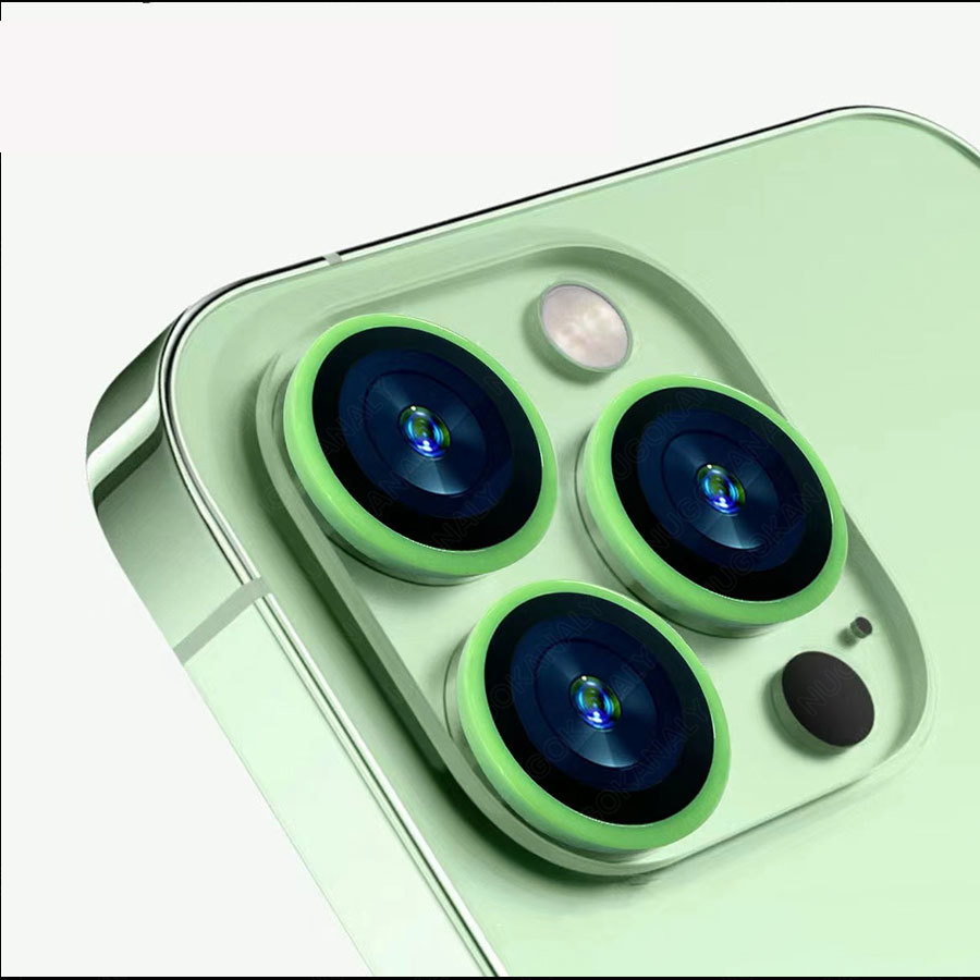 For IPhone 16 Pro Max 15 Pro Max 15 Plus Luminous Back Camera Lens Metal Ring Screen Protector Full Cover Rear Lens Tempered Glass Film Guard for IPhone 15 Plus 14 Pro Max 11 12 13 Mini