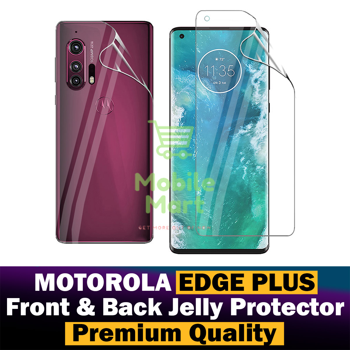 Motorola Edge Plus Front & Back Hydrogel Soft Film jell Protector Sheet For Motorola Edge Plus. 