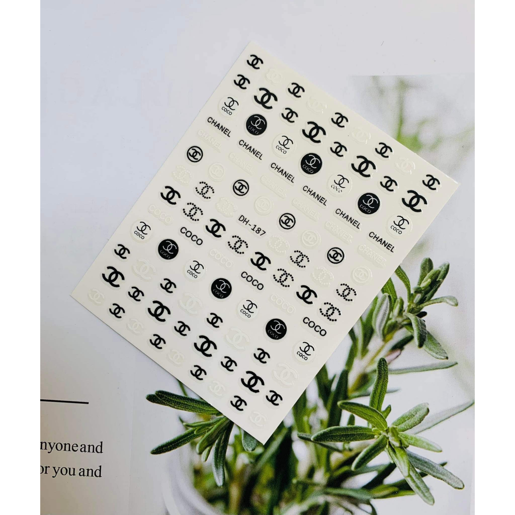 Sticker dán móng Thương Hiệu, Nơ, chữ