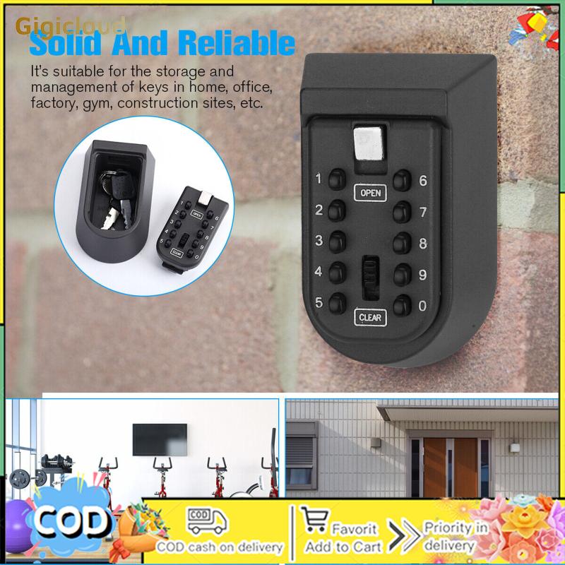 Key Lock Safe Box Outdoor Storage Box With Code Weatherproof Aluminum Alloy Password Security Case