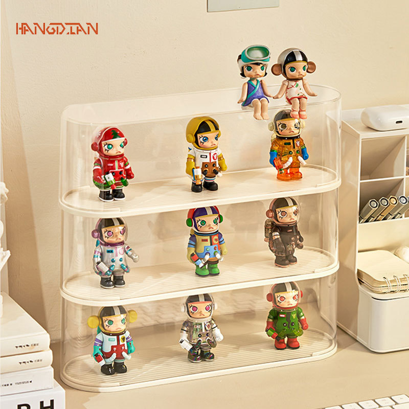HANGDIAN【Miễn phí vận chuyển】Để bàn trong suốt Bong Bóng Mart Handmade kệ trưng bày đồ chơi búp bê Kệ chống bụi Stackable Hộp đồ chơi sưu tập Lưu Trữ Hộp