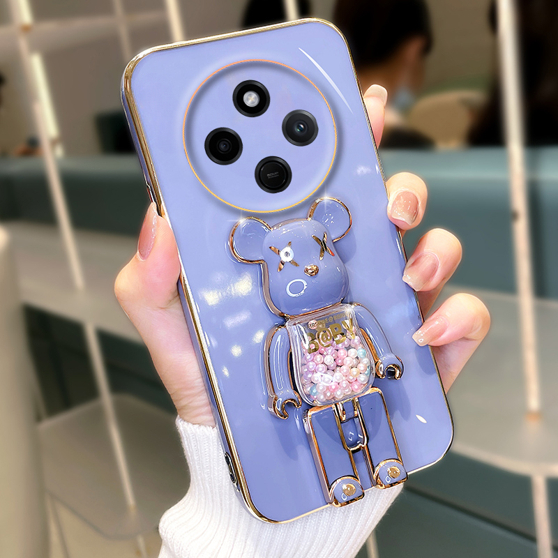 Phone cover Xiaomi Poco C75 Back case Soft Electroplated Quicksand Hourglass Pellet KWAS Bear silicone shockproof Protector Smooth For Mi Poco C75 Phone cases.