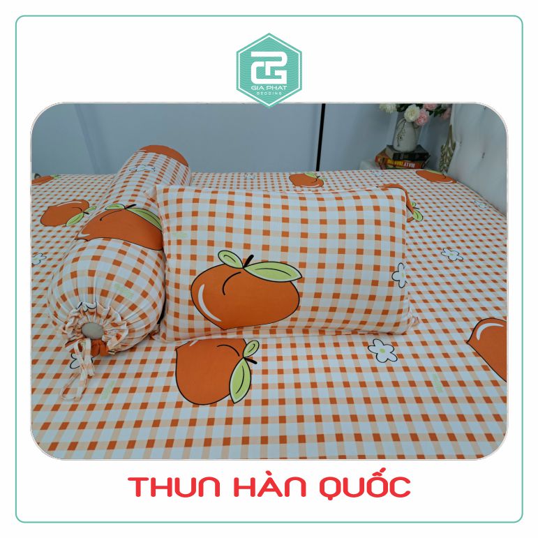 Bộ ga Thun Lạnh Hàn Quốc 4 món (1 ga bọc + 2 vỏ gối nằm + 1 vỏ gối ôm)