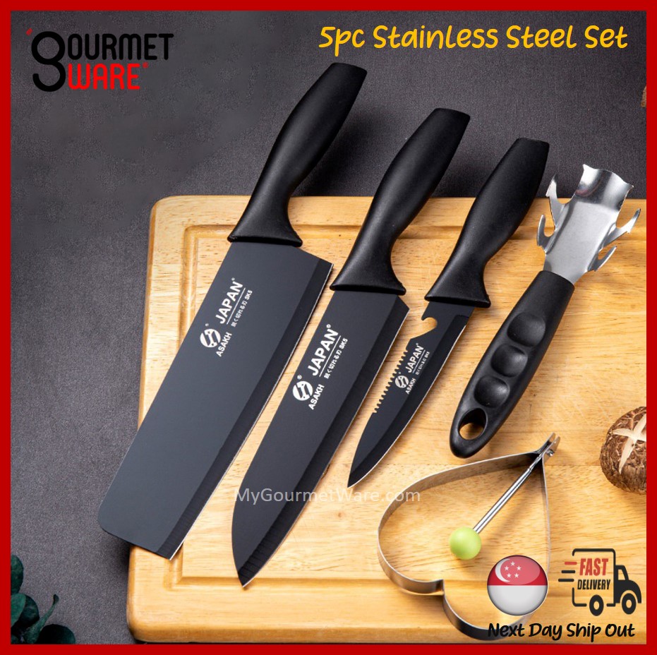 [SG Stock] ASAKH Japan Stainless Steel Kitchen Knife Set Lazada Singapore