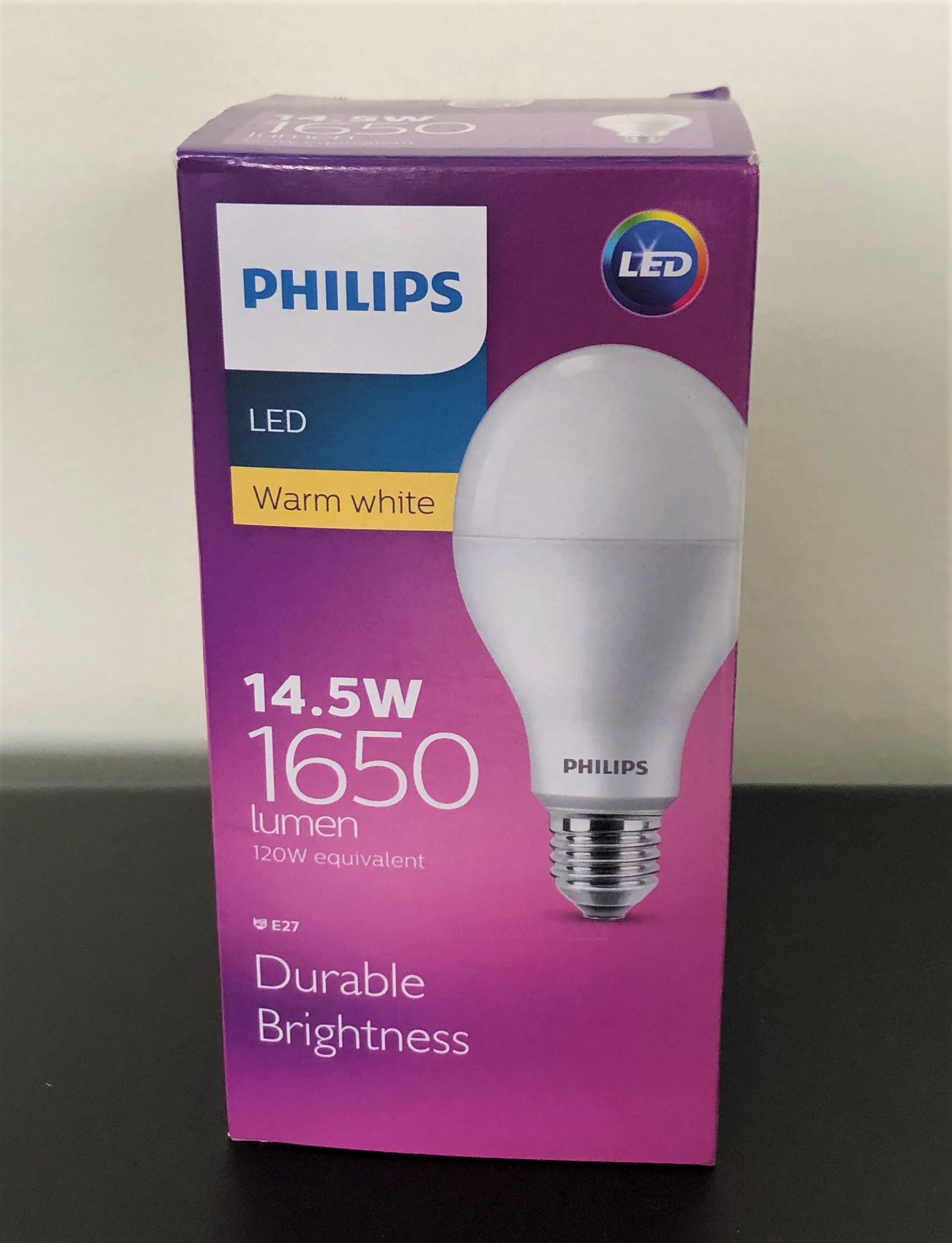 philips led 14 5w e27 3000k warm white light bulb lazada singapore