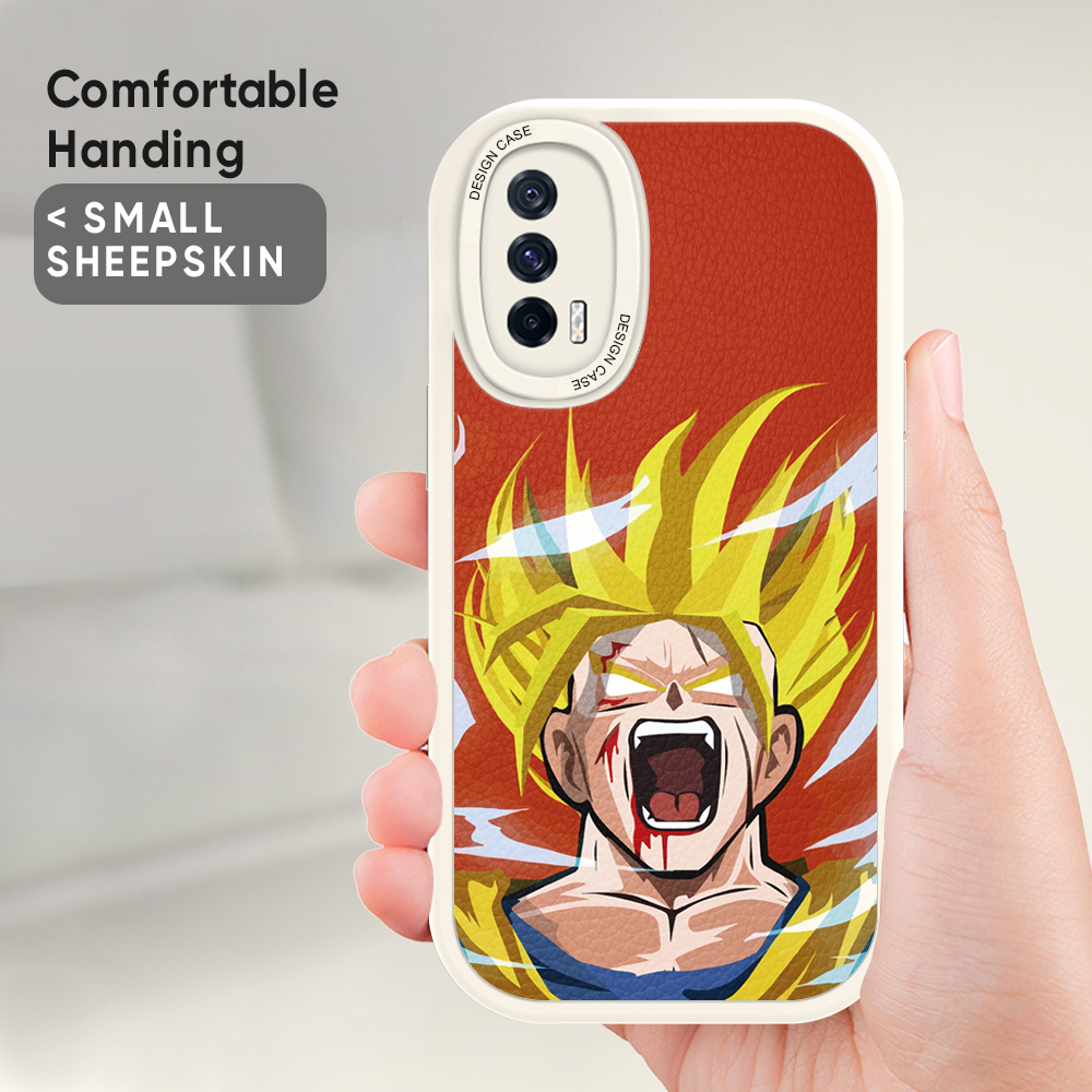 Jizetin Leather Case For iPhone 14 Plus iPhone 14 iPhone 14 Pro iPhone 14 Pro Max Slim Dragon Ball Son Goku Leather Back Casing PU Leather Cover Phone Case