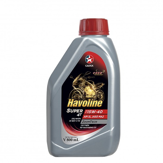 [HCM]Nhớt xe số Caltex Havoline Super 4T SAE 15W40 0.8L xám nắp đỏ