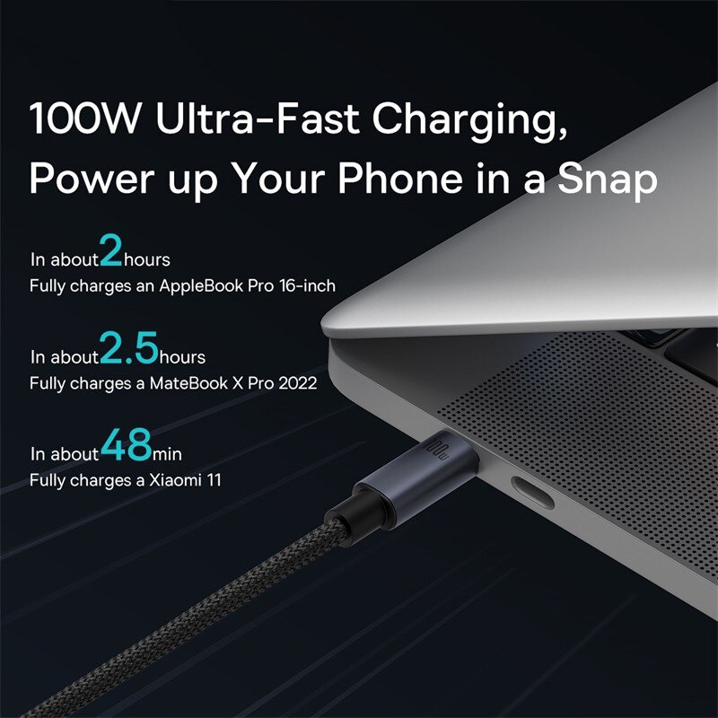 Baseus 100W USB C To Type C Cable For iPhone 15 Plus Pro Max PD Fast Charging Charger Cable Data Cord For Macbook Xiaomi Samsung t6jqag