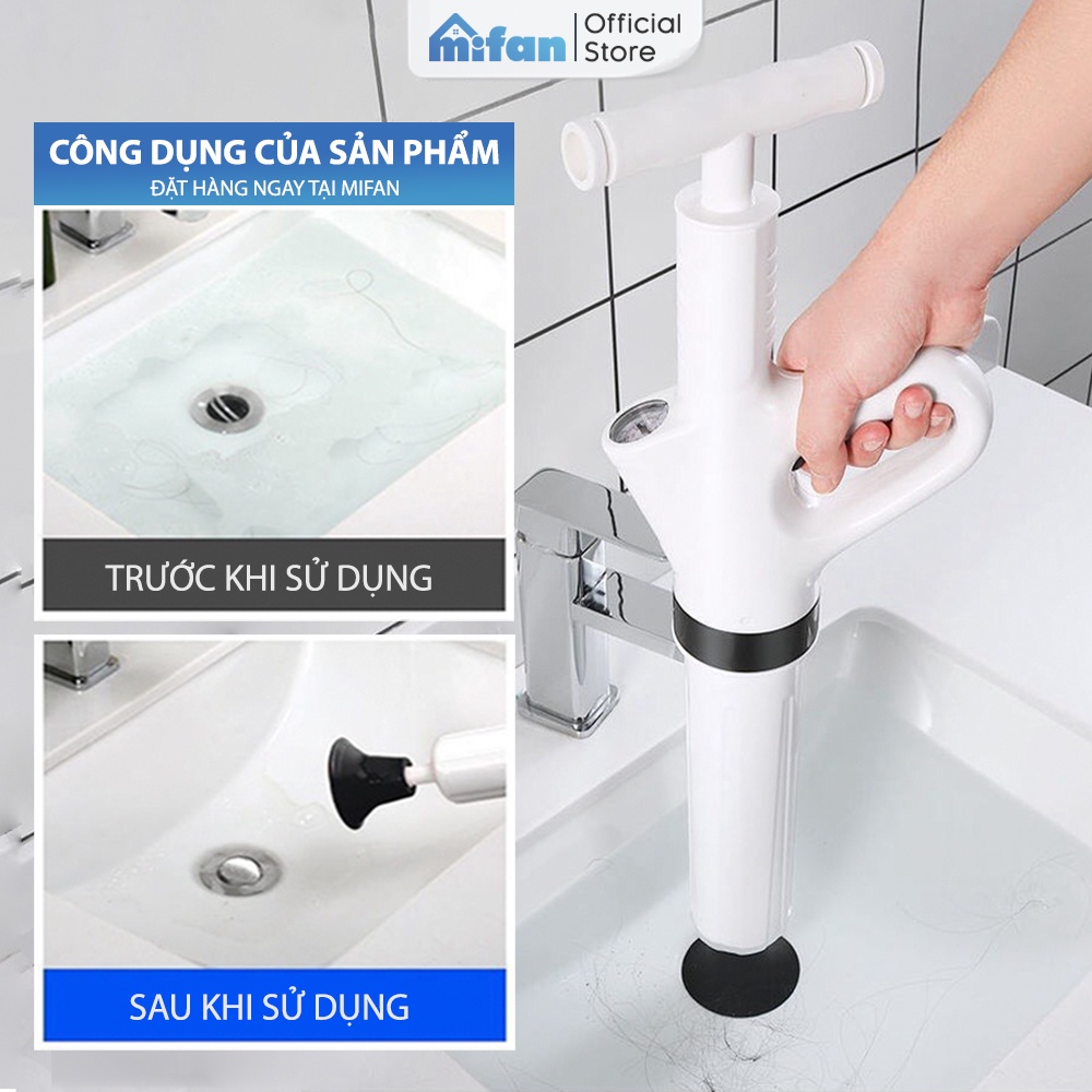 [ MẪU MỚI XỊN ] Súng Thông Tắc Cống, Bồn Cầu, Chậu Rửa Bát, Bồn Tắm Hiệu Quả Tức Thì - Mẫu Mới 2022 MIFAN - Khí Nén AGT Cực Mạnh 8kg - Nhựa ABS Cao Cấp
