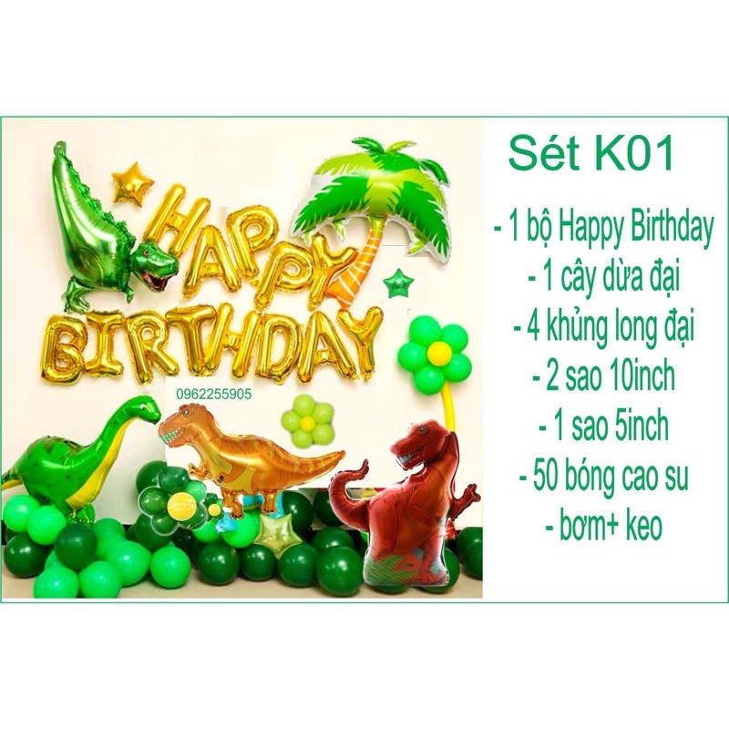 Sét bóng khủng long cho bé trai