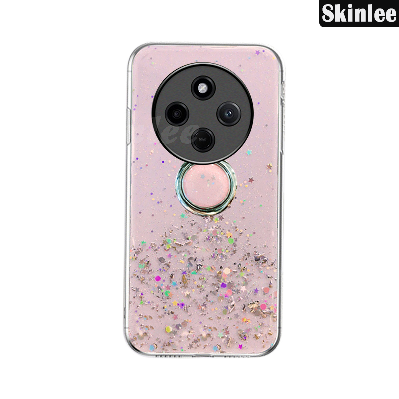 Phone case For MI Xiaomi Poco C75 Back cover Glitter Starry Sky Bling Ring Lanyard Shiny Transparent Holder Stand Girls Soft Cover For MI Xiaomi Poco C75 Cover cases. 