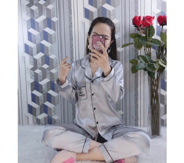 [HCM]Bộ pijama phi lụa loại 1 cao cấp quần dài 40 đến 58kg
