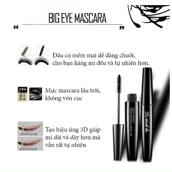 Mascara Lameila LML22, Chuốt mi không thấm nước