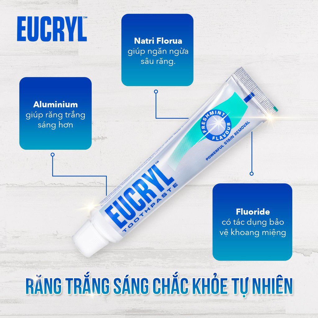 Kem Đánh Răng Làm Trắng Răng Eucryl Toothpaste 50g