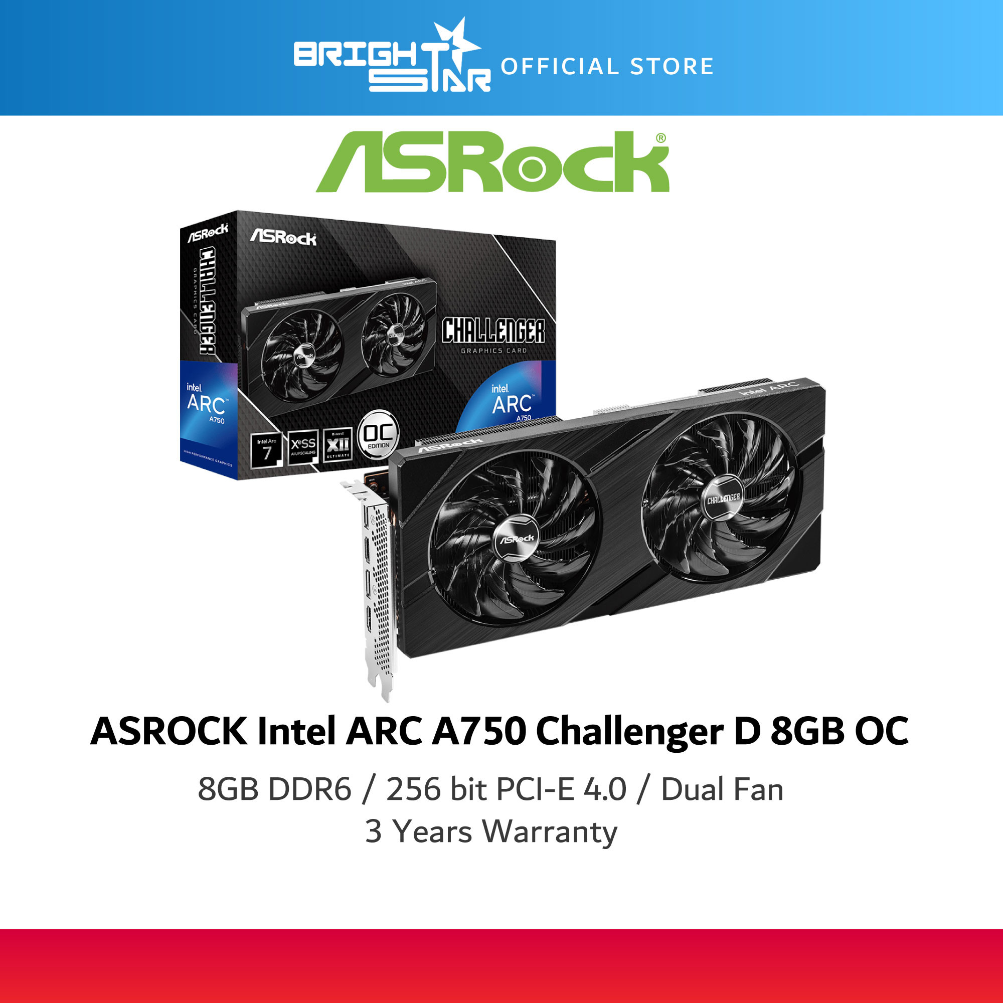 ASROCK Intel ARC A750 Challenger D 8GB DDR6 OC Graphic Card | Lazada
