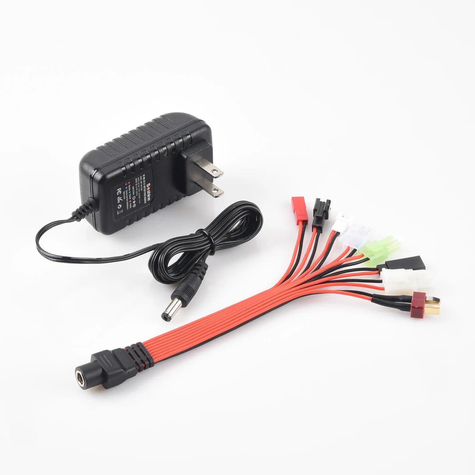 【Limited Time Only】 2s-10s NIMH NiCd charger 2.4V 3.6V 6v 4.8v 7.2V 8.4V 9.6v 12v 0.5A-1A NIMH charger with 8 connectors.
