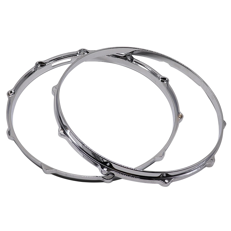 14 inch 10 hole drum rim aluminum alloy die-cast snare drum hoop silver color 1 pair