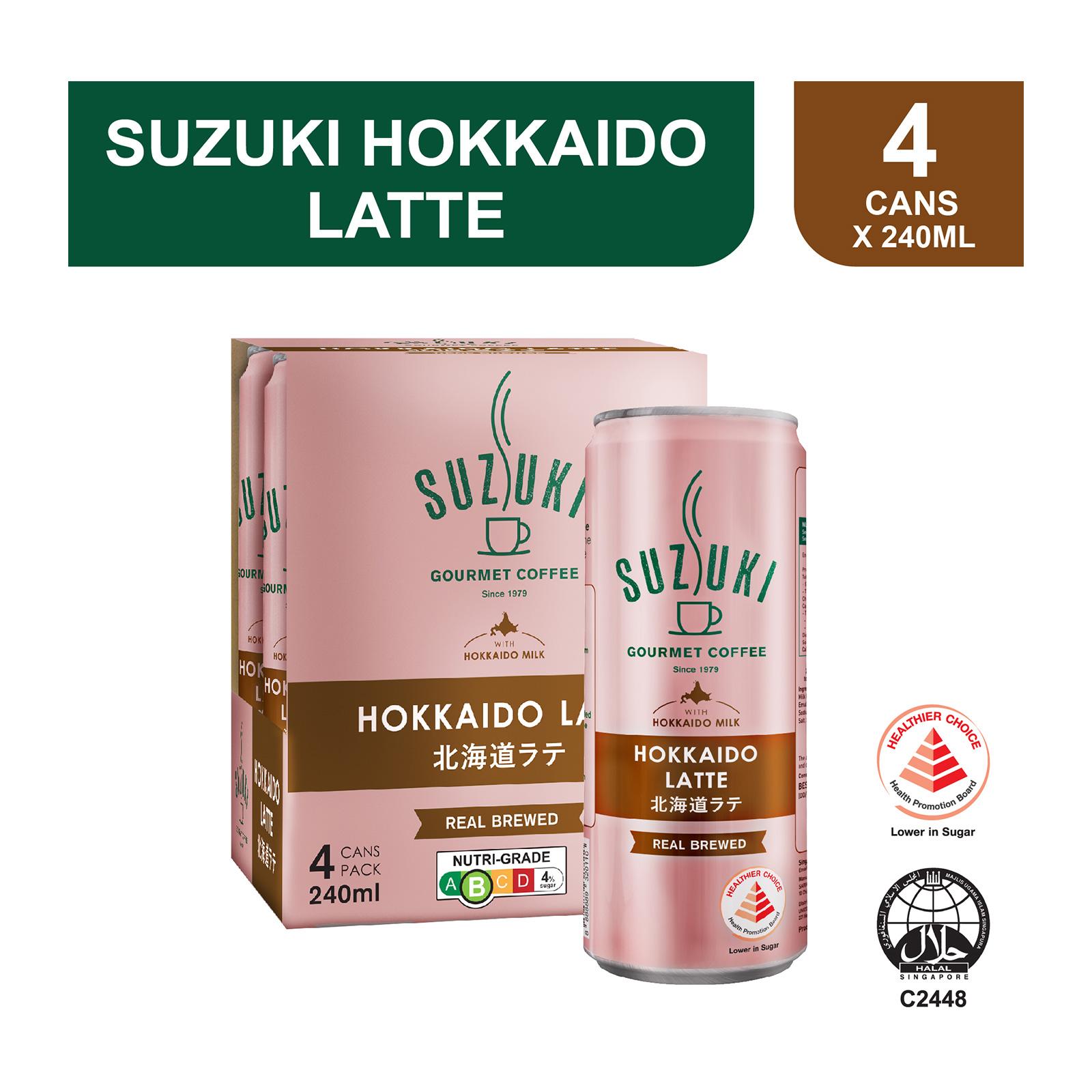 Suzuki Hokkaido Latte Coffee (4 X 240ML) | Lazada Singapore