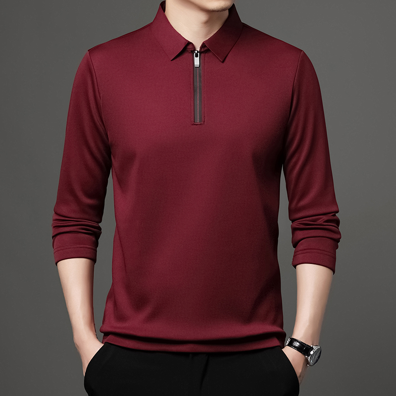 ShopSphere%20New%20T%20Shirt%20Zipper%20Polo%20Shirt%20Male%20Fashion%20Turn-Down%20Collar%20Long%20Sleeve%20Business%20Men%20Clothes%20-%20Image%205