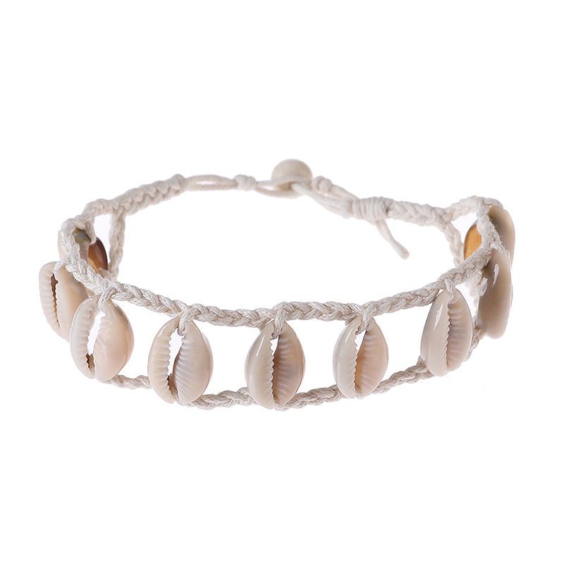 1 PCS Summer Natural Shell Anklets for Women Beach Rope Chain Barefoot Shell Bracelet Anklet on Leg Anklet.