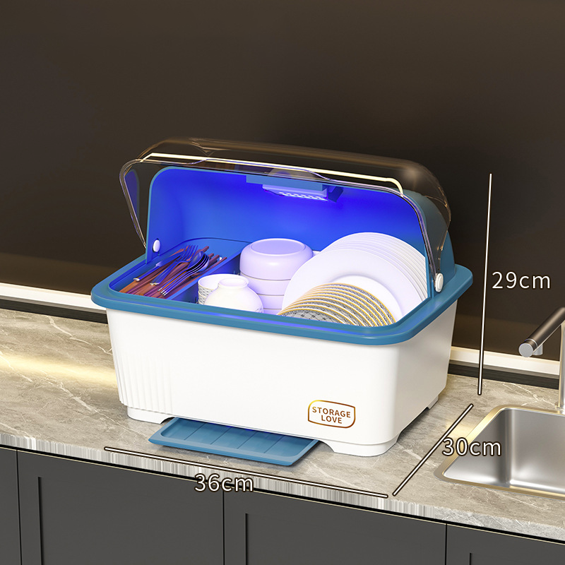 Drain disinfection cupboard tableware dish box household kitchen dish rack rental house dish storage box dish rack