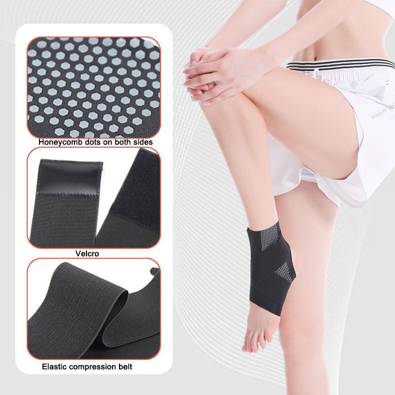 Hàng sẵn có 1PC Băng hỗ trợ mắt cá chân có thể điều chỉnh được bó mắt cá chân Băng cố định bảo vệ để chạy bóng đá bóng rổ dệt kim băng gym quai đeo mắt cá chân