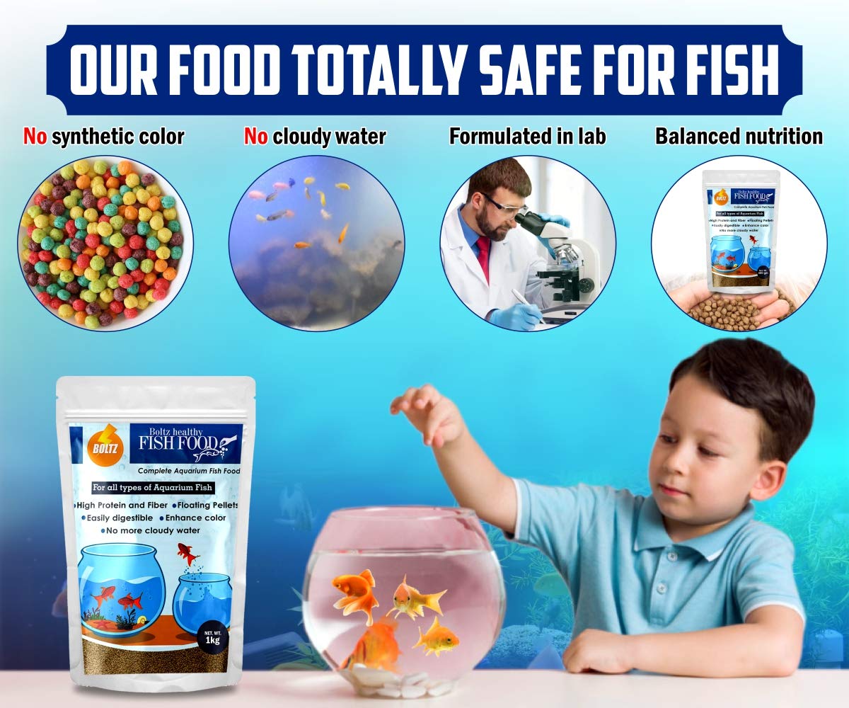 Boltz Granule Fish Food for Growth & Health of All Life Stages, Nutritionist Choice for Aquarium (1 KG). 