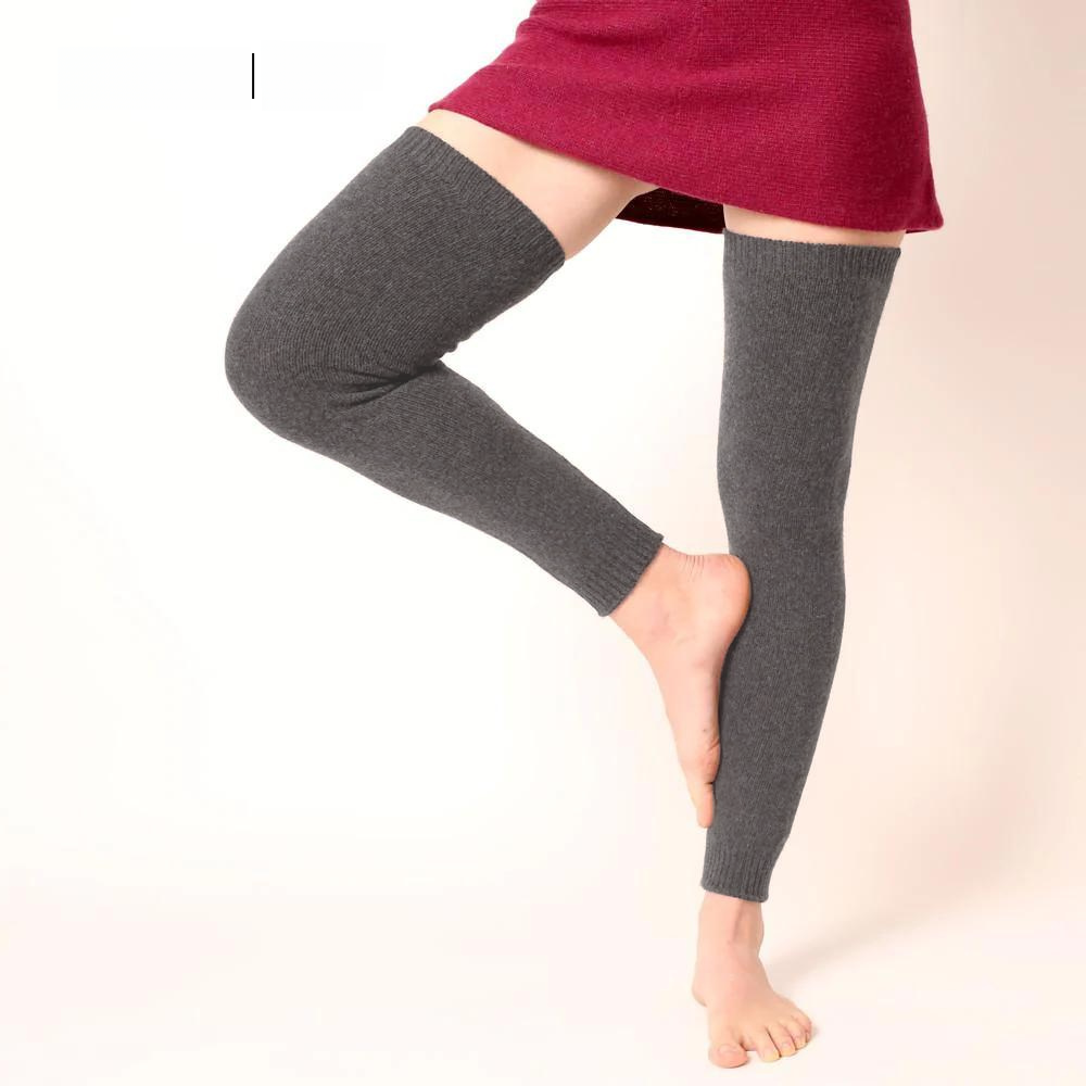 Code High Quality Fleece Inside - Leg Warmer Warm Knee Brace Pad - 1 Pair Men Women Leg Warmers For Men And Women - Breathable Elastic Knees Sleeves for Winter - Long Yoga Socks Leg Warmer Both Men And Women. 