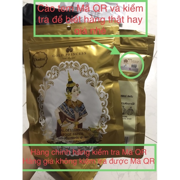 Miếng dán thải độc chân Gold Princess Thái Lan (gói 10 miếng)