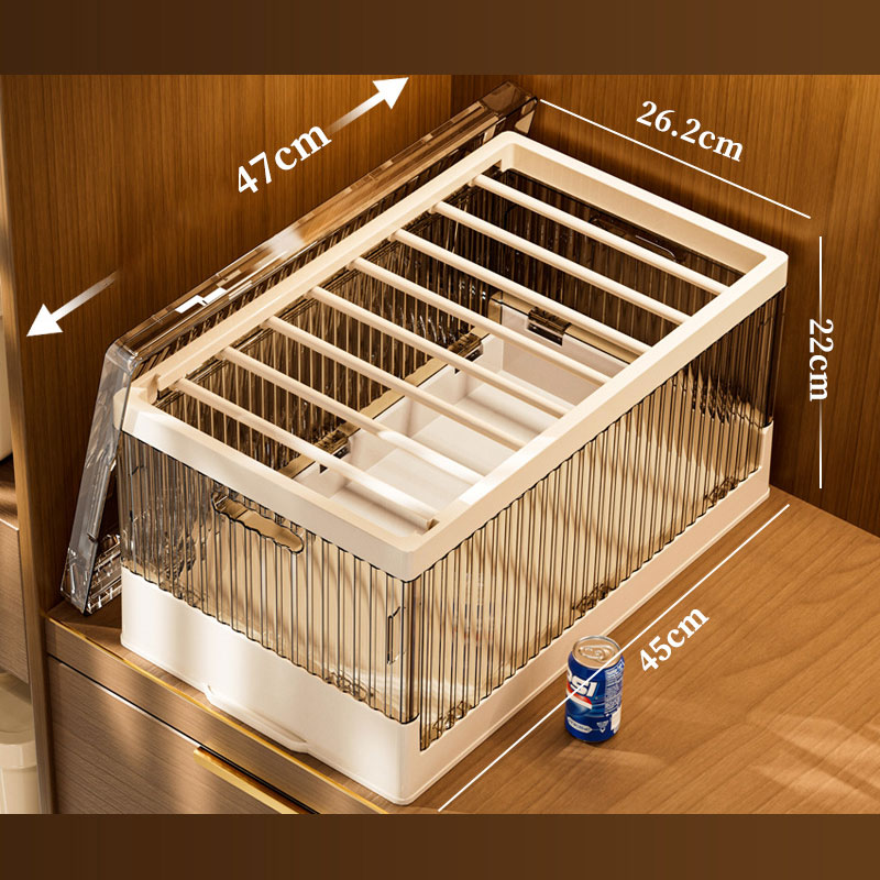Pants storage box can be hung on a wardrobe, layered clothes can be placed on jeans, large-sized household clothes can be divided into compartments, and a sorting box can be used